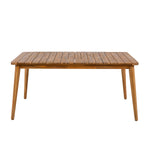 Outdoor Dining Set with Acacia Wood Table and 4 Chairs, Beige