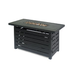 Rectangular Iron Fire Pit - 30,000 BTU - Tank Cover Inside