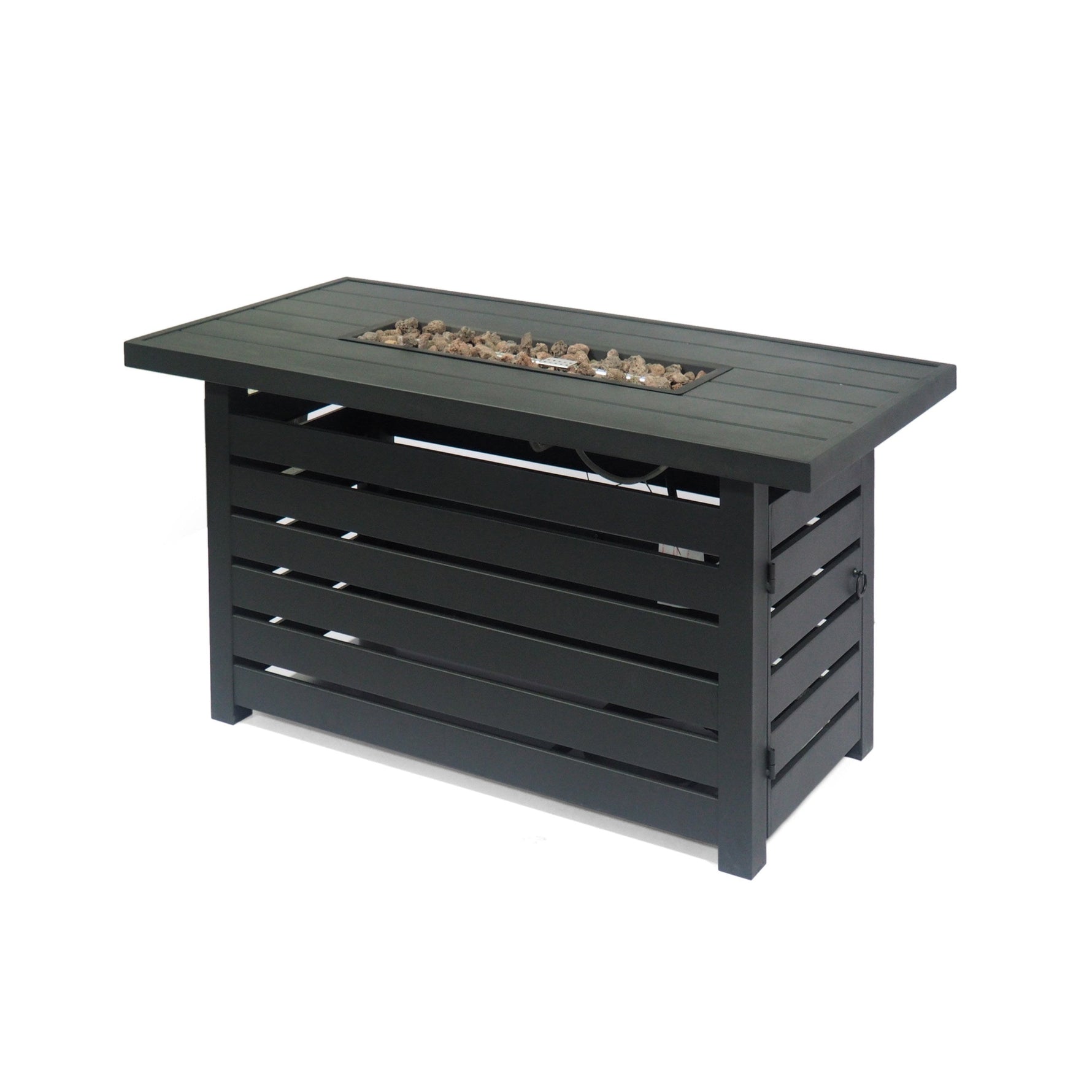 Rectangular Iron Fire Pit - 30,000 BTU - Tank Cover Inside