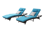 Outdoor Wicker Reclining Chair Set of 2