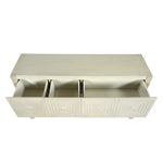 Geometric Carved Console Table with 3 Soft-Close Drawers