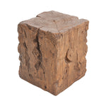 Amira Outdoor and Indoor Stump Shape MGO Side Table Brown Finish