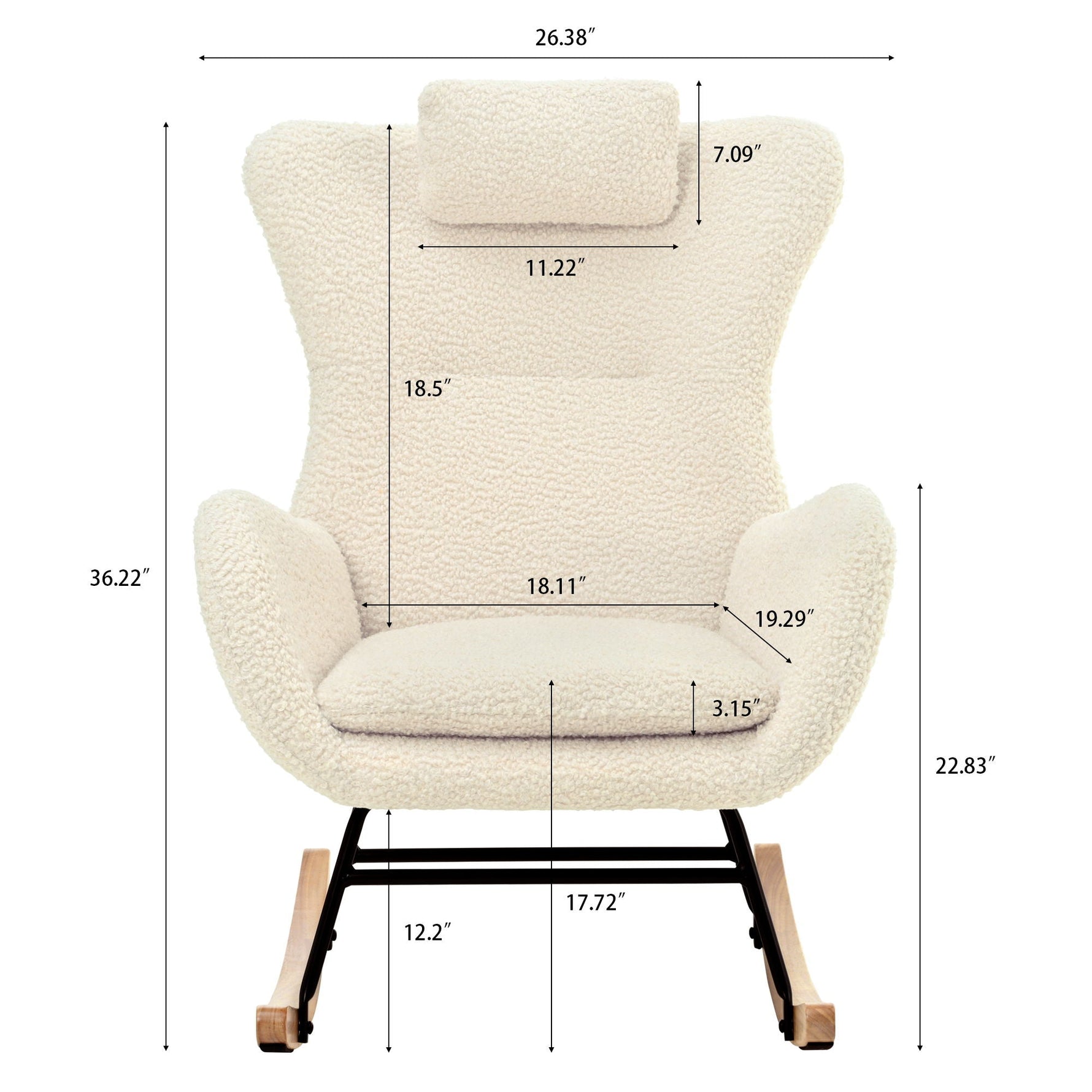 Rocking Chair Nursery Teddy Upholstered Rocker Glider Chair