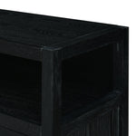 TREXM Bohemian Style Rattan Buffet Storage Cabinet with Solid Wood Frame