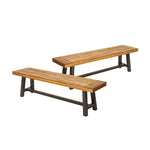 Tranquilizer Outdoor Acacia Wood Bench With Slat Panel Design