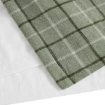 Plaid Rod Pocket and Back Tab Curtain Panel with Fleece Lining Green 50x84
