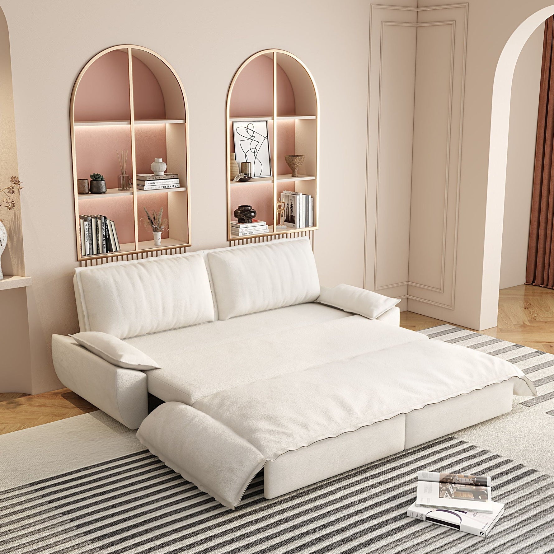 Queen Pull Out Sofa Bed, 3 In 1 Convertible Sleeper Sofa