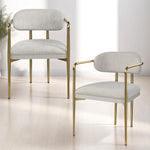 Zayn Arm Chair (Set of 2) - Beige / Gold