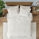 King/Cal King Embroidered Medallion Faux Fur Ultra Plush Comforter Mini Set