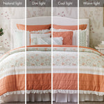 9 Piece Cotton Percale Comforter Set Coral Queen