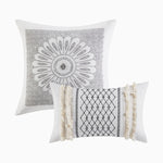 King/Cal King Cotton Printed Duvet Cover Set with Chenille