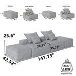 Modern Oversized DIY Combination Modular Sectional Sofa With Pillows