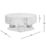 Nebula 35.5' Round Pillar Leg Coffee Table Warm Natural Brown Burl Wood