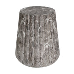 Outdoor Cleme Carved Side Table, Brown End Table