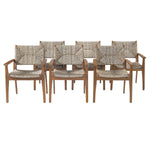 Durable Outdoor Dining Chair Set with Acacia Wood Frame and Wicker Seat