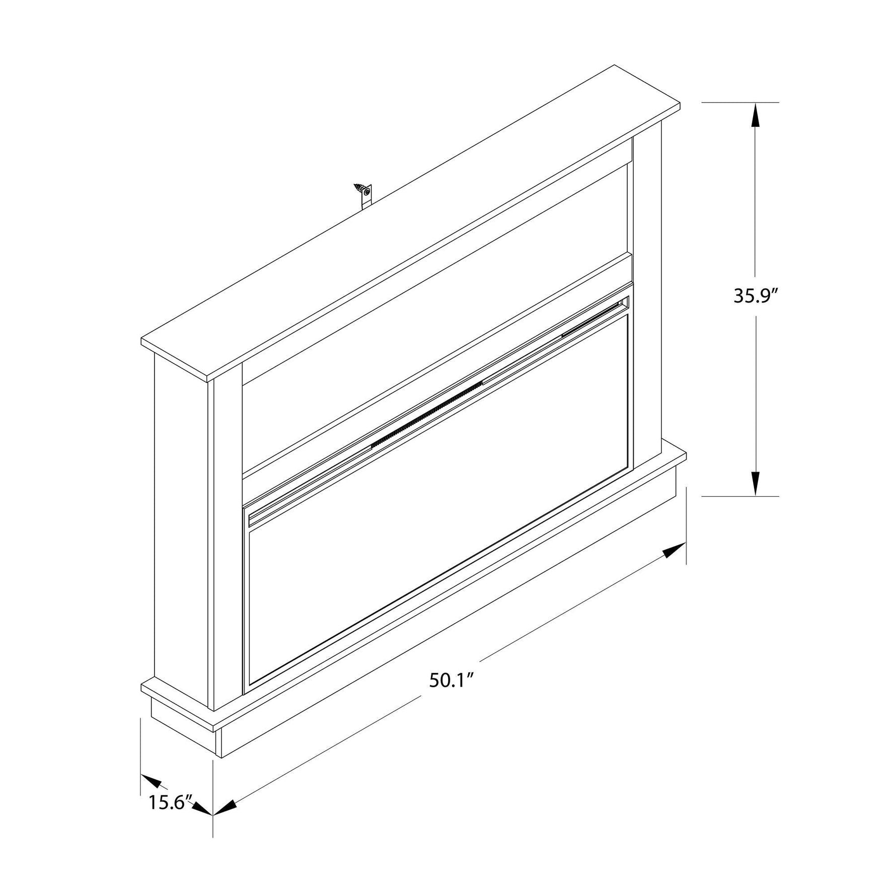 Ellsworth - Wide Electric Fireplace Insert With Mantel And Remote Control - White