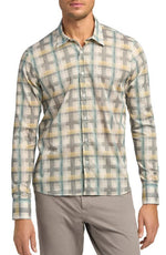 Good Man Brand On-Point Stretch Button-Up Shirt in Modern Twill Plaid, Size X-Large