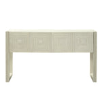 Geometric Carved Console Table with 3 Soft-Close Drawers