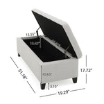 Upholstered Storage Ottoman Bench, Foot Rest For Bedroom