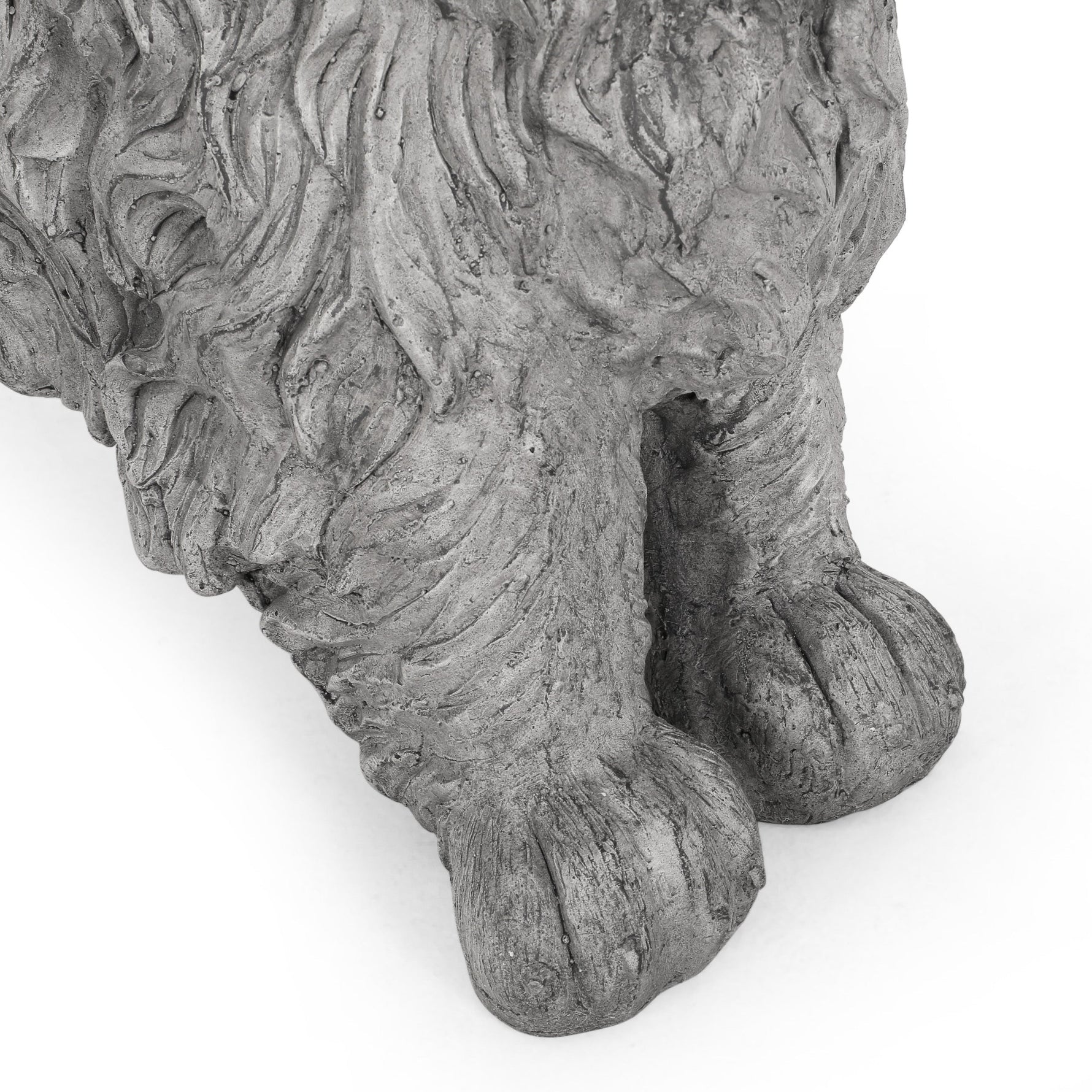 Charming Cocker Spaniel Dog Statue Bench Gray Magnesium Oxide