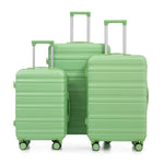 HIFINE Tourist 3-Piece Spinner Wheel Luggage Set in Green
