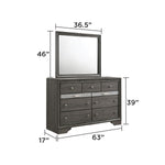 Traditional Queen 5 Piece Storage Bedroom Set in Gray Wood