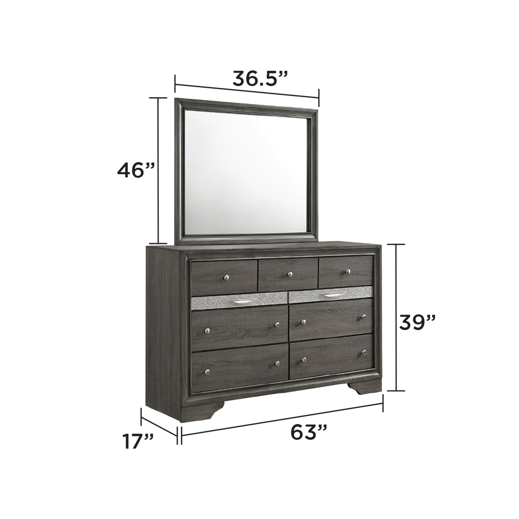 Traditional Queen 5 Piece Storage Bedroom Set in Gray Wood