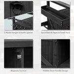K&K Outdoor Kitchen Island with Rolling Bar Cart and Storage Cabinet