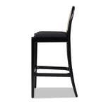 Arlin Upholstered Stool with Curved Back and Footrest - Set of 2