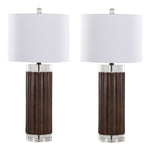 Cylinder Fluted Contemporary Polyresin Table Lamp Set of 2