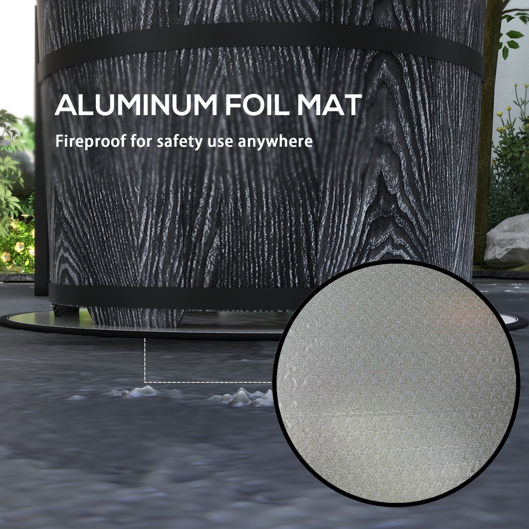 Smokeless Fire Pit with Fireproof Mat, 20' Barrel Style Portable Wood Burning Firepit