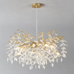 8-Light Crystal Gold Chandelier for Dining Room and Kitchen Island