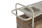 Outdoor Bar Table with Wicker Cabinet and Steel Top