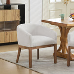 Mid Century Modern Upholstered Barrel Dining Chair with Arms
