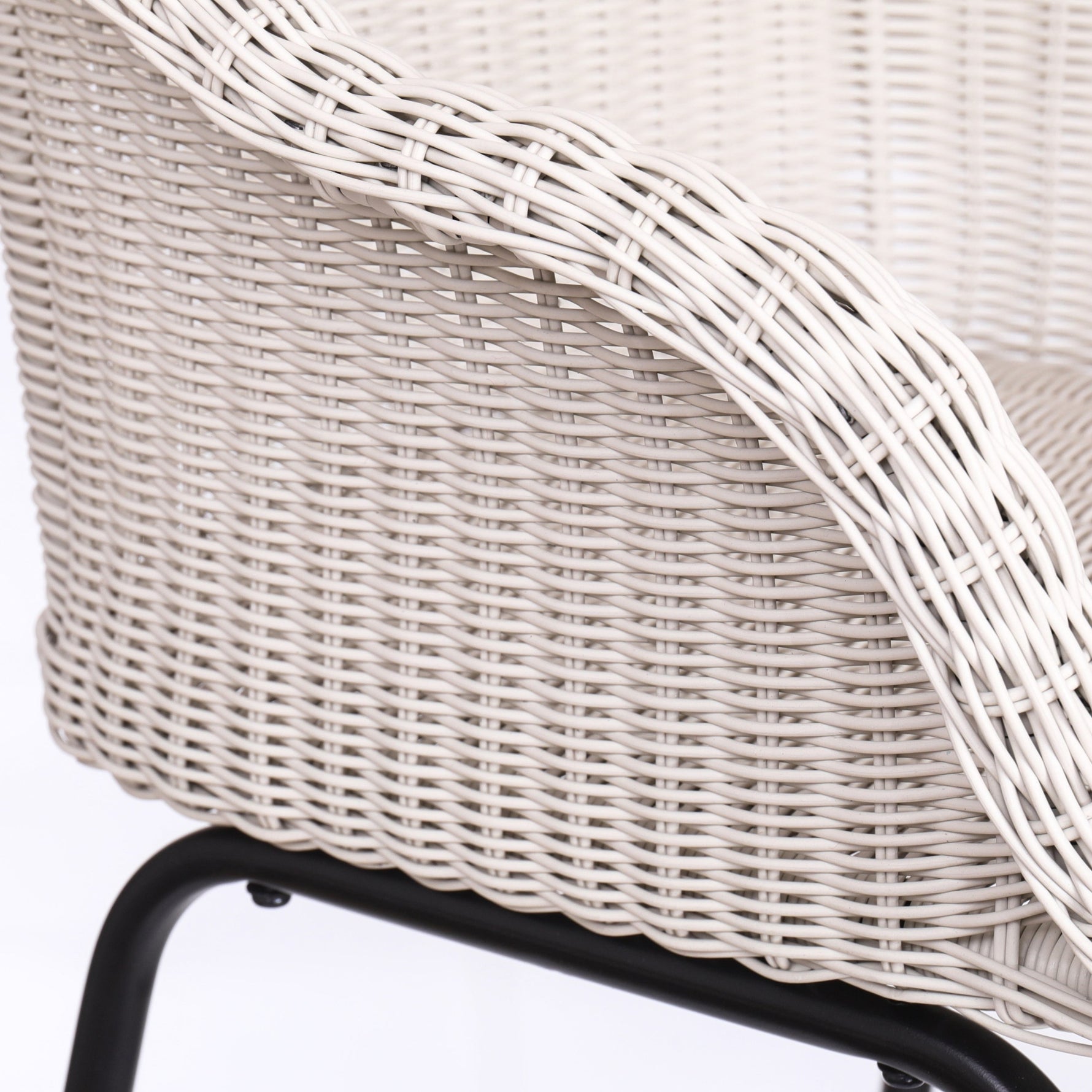 Ladd Outdoor Metal Wicker Barstool Set of 2 - Light Gray