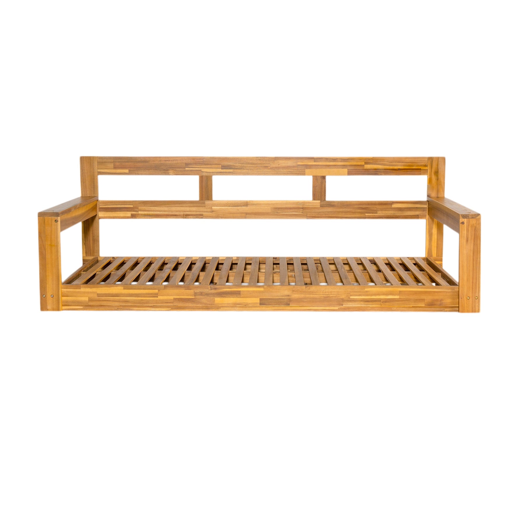 TOPMAX Patio Wooden Twin Size Porch Swing Daybed Frame