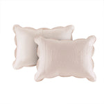 3 Piece Reversible Scalloped Edge Quilt Set Blush Full/Queen