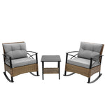 3pcs Rocking Rattan Set - Grey