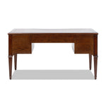 Dauphin Gold Accent 5-Drawer Wood Executive Desk Dark Walnut Ash Wood & Veneer