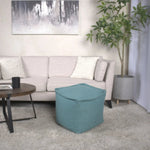 Hansolo Yarn Square Pouf Ottoman Or Floor Cushion - Teal