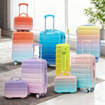 2 Pc PC Spinner Wheel Luggage Set with Gradient Color and Lock