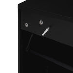 Modern Rattan 3 Door Shoe Rack Cabinet for Entryway