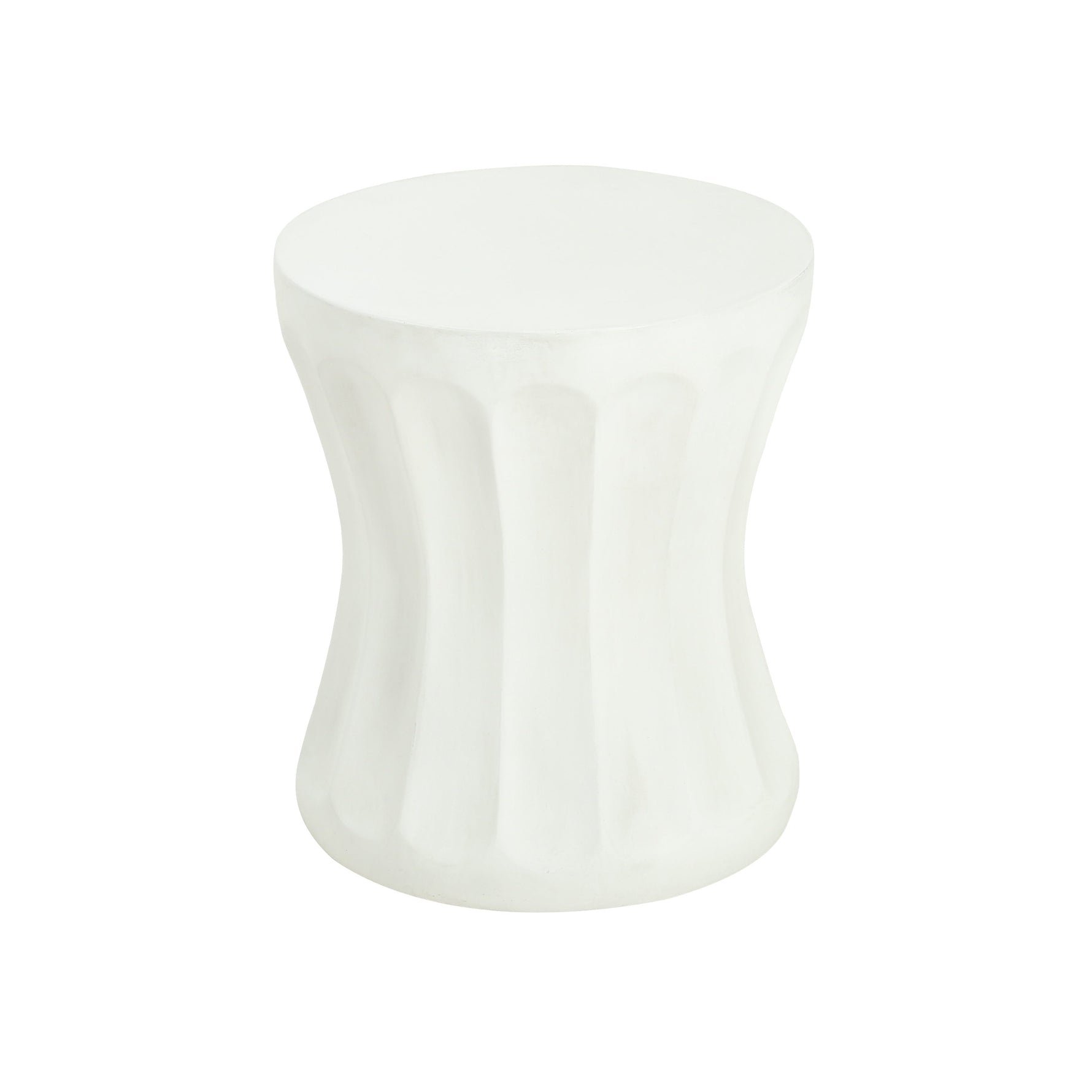 Outdoor Round Concrete Antique White Side Table
