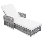 GO 2 Piece Long Reclining Chaise Outdoor Wicker Lounge Set