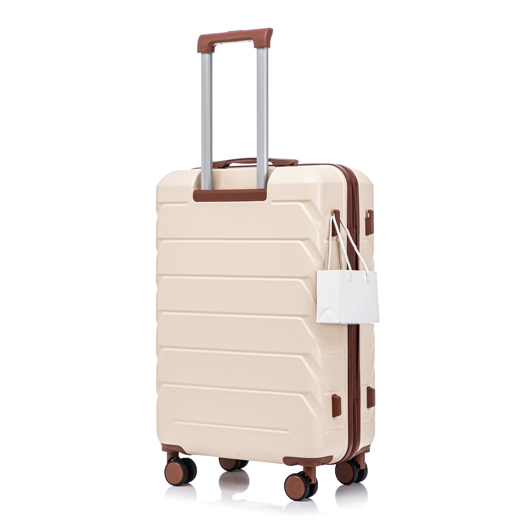 3-Piece ABS Spinner Wheel Luggage Set 20"/24"/28" Beige