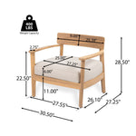 Mallorca Acacia Wood Club Chair With Seat Cushion