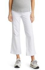 1822 Denim Demi Bellyband Maternity Bootcut Jeans in White, Size 26