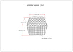 Noreen Square Pouf Light Blue White