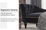 58" Velvet Chaise Lounge with Nailhead Trim and Solid Wood Legs