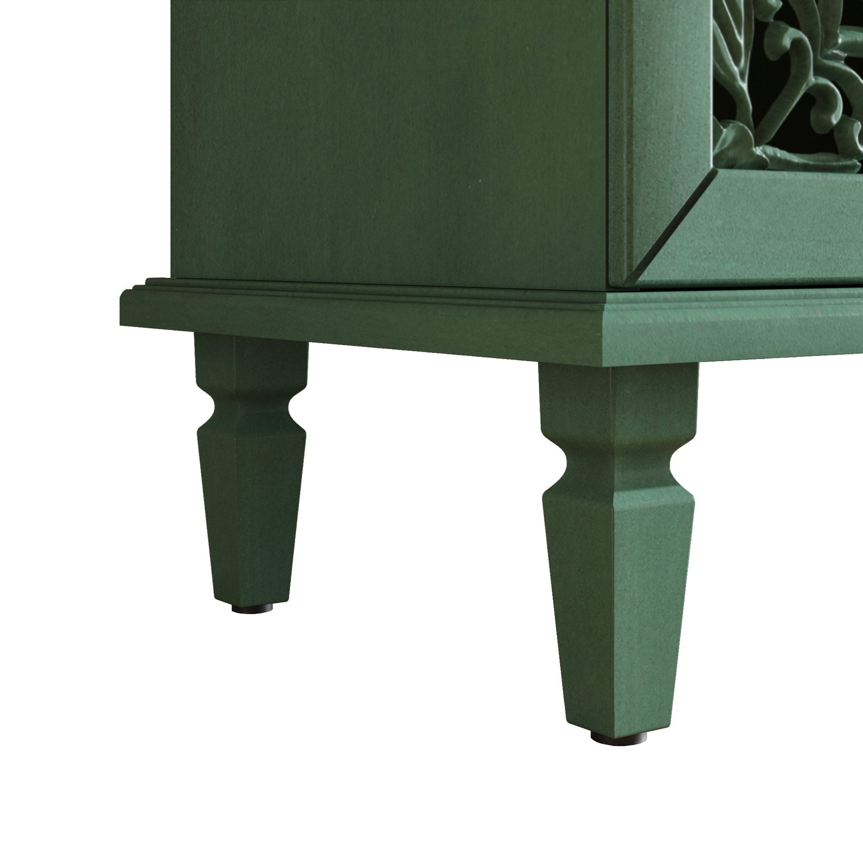 60' Antique Buffet Cabinet with Floral Carvings